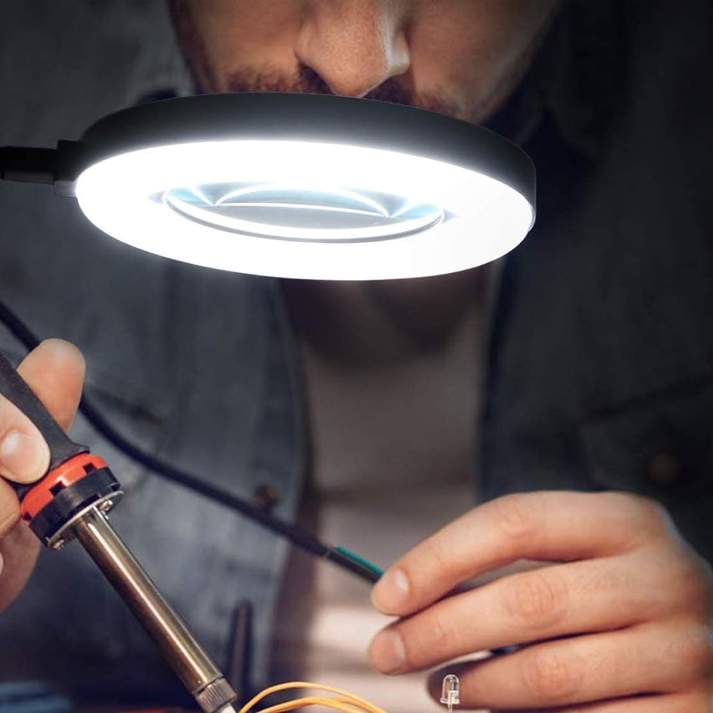 Magnifying LED Desk Lamp for Crafting