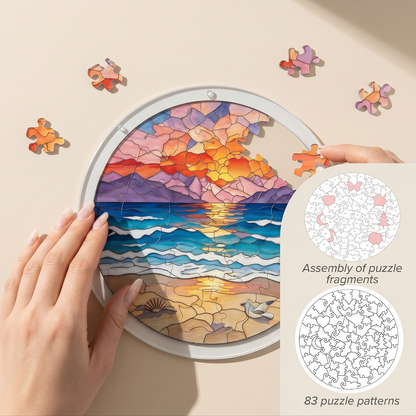 Beach Sunset Puzzle Suncatcher Kit