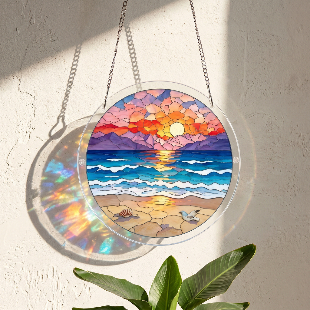 Beach Sunset Puzzle Suncatcher Kit
