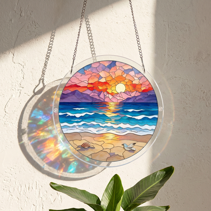 Beach Sunset Puzzle Suncatcher Kit