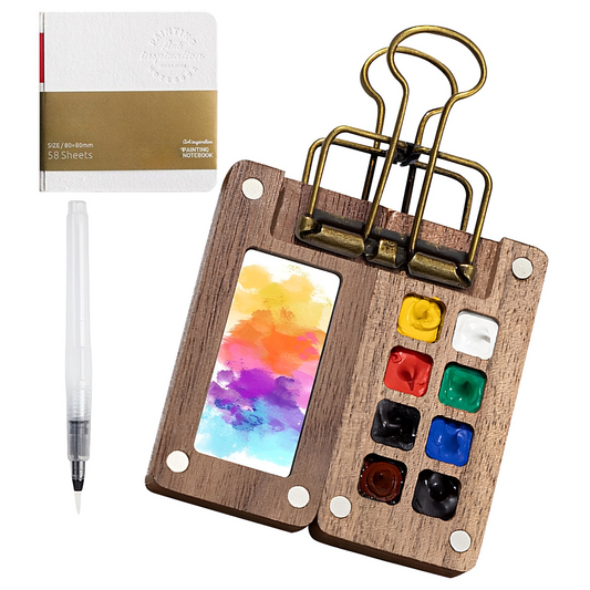 Mini Wooden Watercolor Kit
