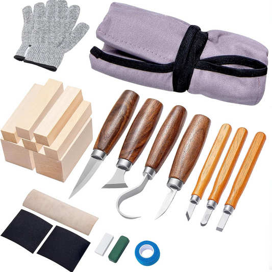 Wood Carving  Tool Set with Basswood