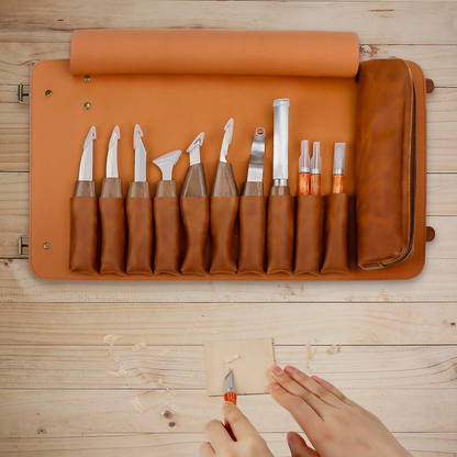Wood Carving Tool Leather Storage Bag
