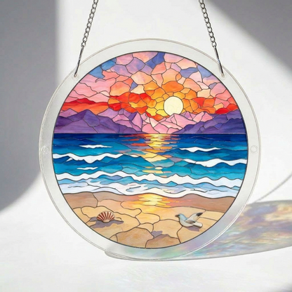 Beach Sunset Puzzle Suncatcher Kit