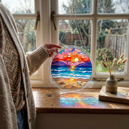 Beach Sunset Puzzle Suncatcher Kit