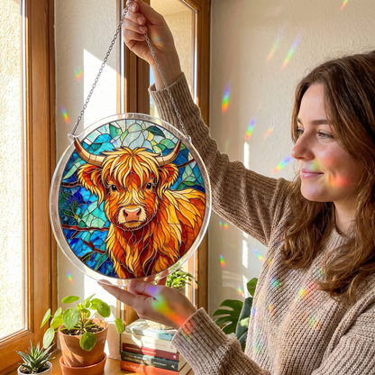 Highland Cow Puzzle Suncatcher Kit