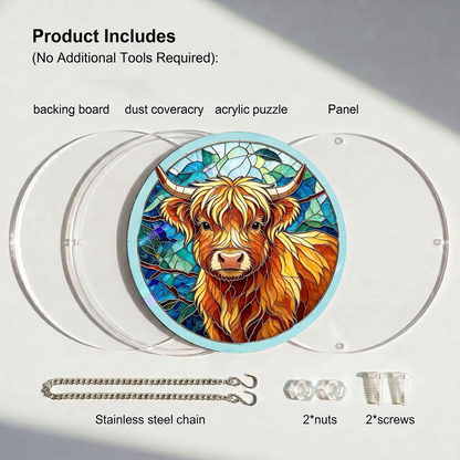 Highland Cow Puzzle Suncatcher Kit