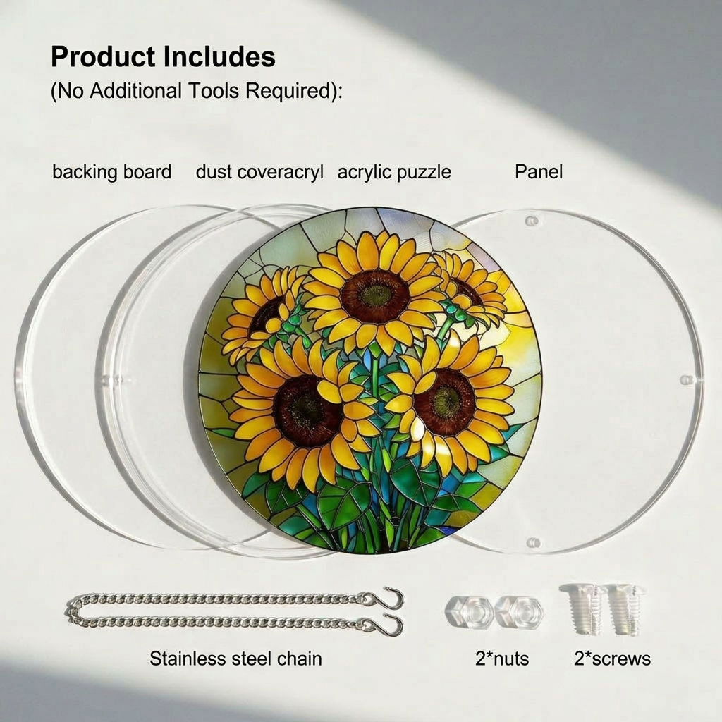 Sunflowers Puzzle Suncatcher Kit